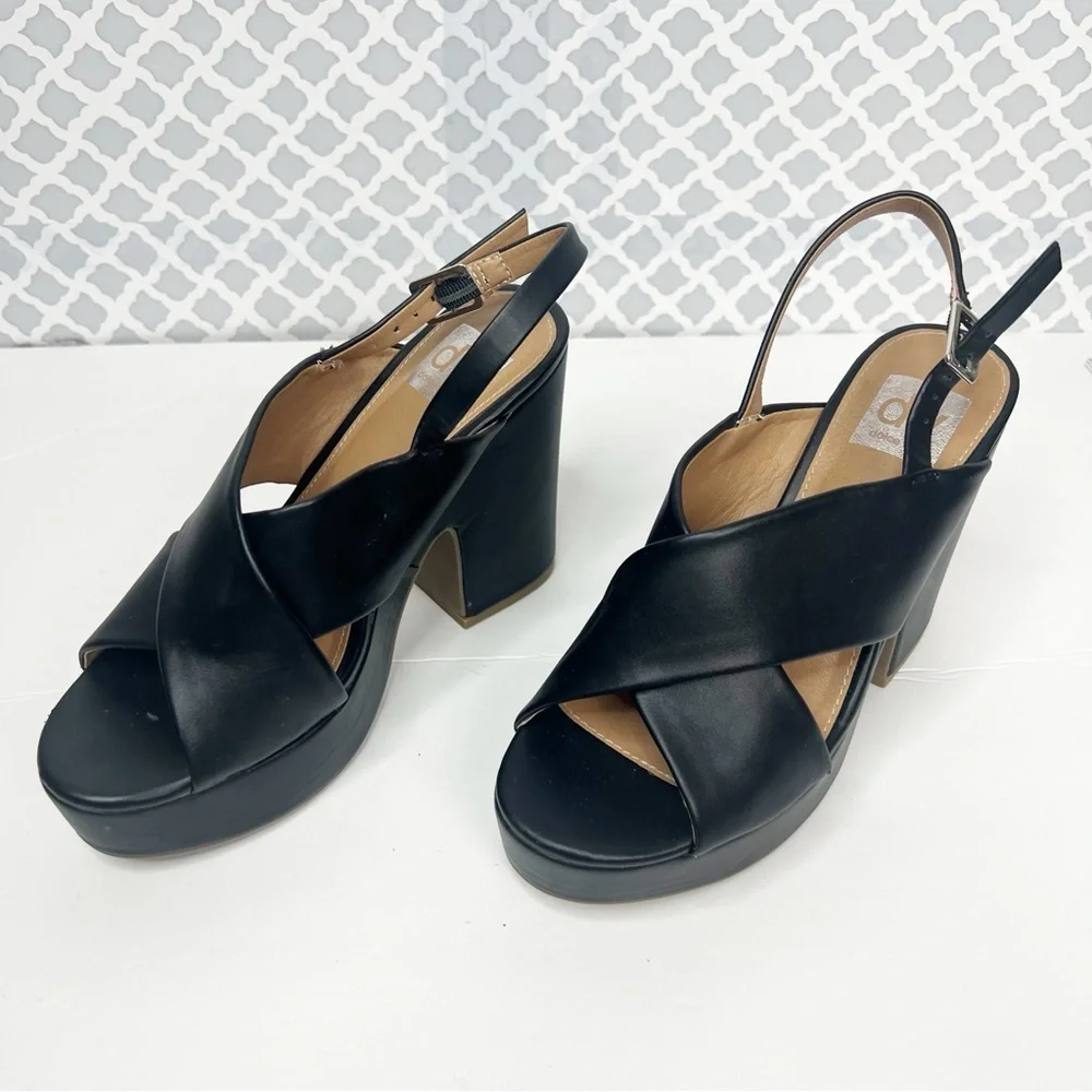 NWT DV Dolce Vita Black Cypress Platform Wedge Sandals
